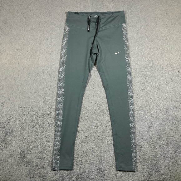 Nike Dri-Fit grey and white leggings Size Medium HO160409SAA #617 - Picture 1 of 8